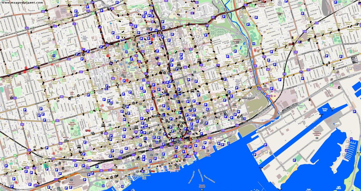 toronto karta Toronto paradahan mapa   Toronto street parking mapa (Canada) toronto karta